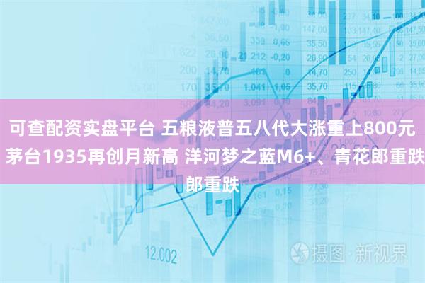 可查配资实盘平台 五粮液普五八代大涨重上800元 茅台1935再创月新高 洋河梦之蓝M6+、青花郎重跌